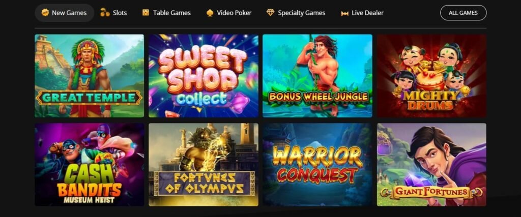 Cherry Gold Casino list of games