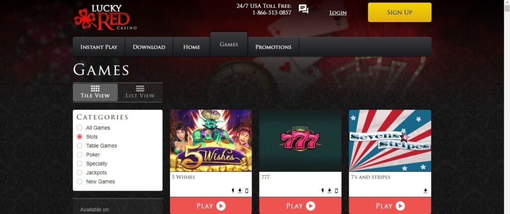 Lucky Red Casino list of games