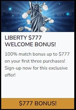 Liberty Slots $777 welcome bonus