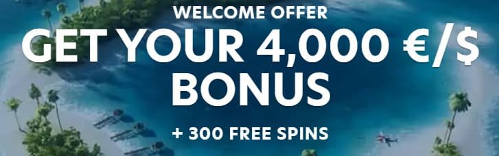 Lucky Dreams casino welcome bonus with 300 free spins