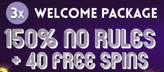 Velvet Spin welcome bonus with 40 free spins